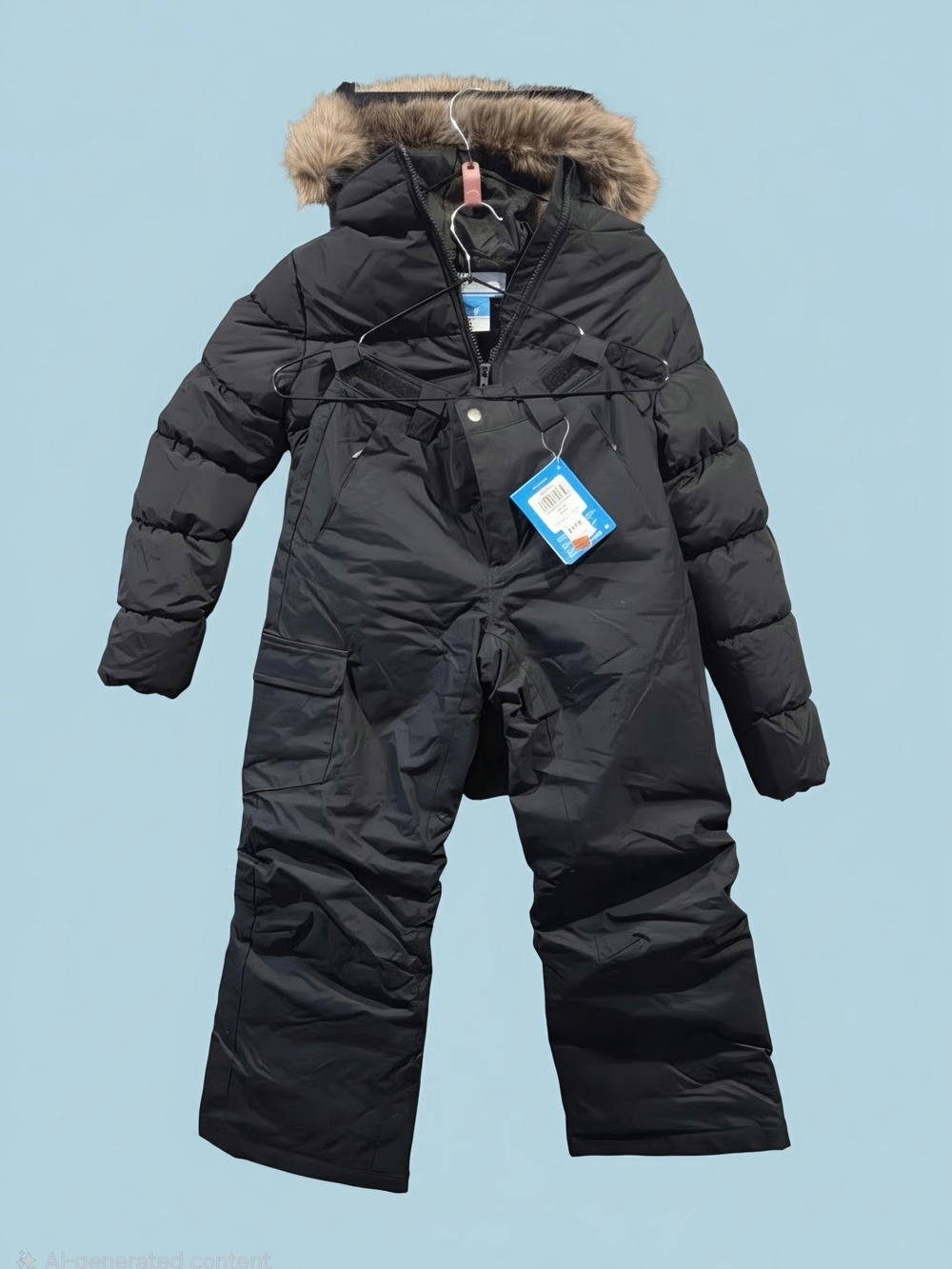 Columbia Black Kids Insulated Snow Jacket And Pants.